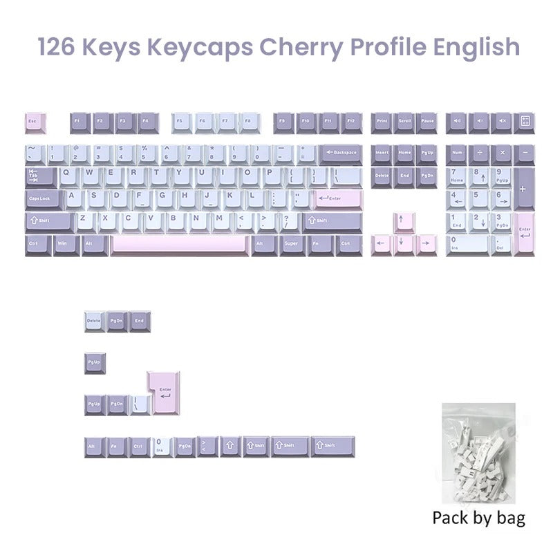 126 Keys PBT Keycaps - All Colors Cherry