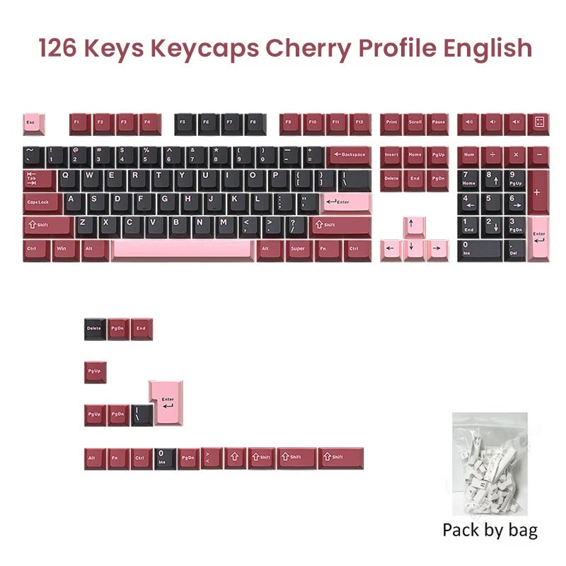 126 Keys PBT Keycaps - All Colors Cherry