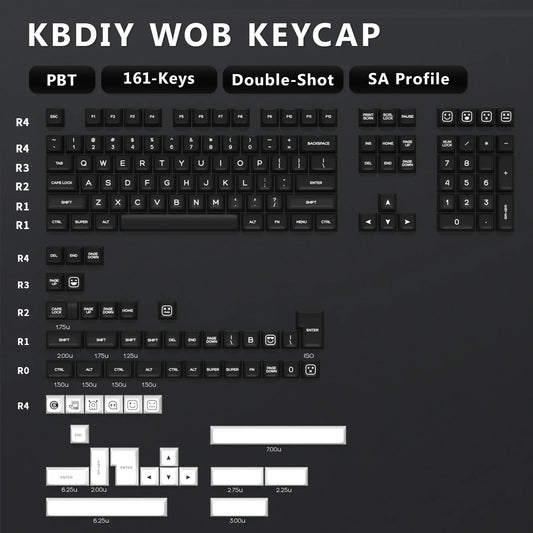 Kbdiy WOB 161 Keys SA Profile Doubleshot Keycaps Set