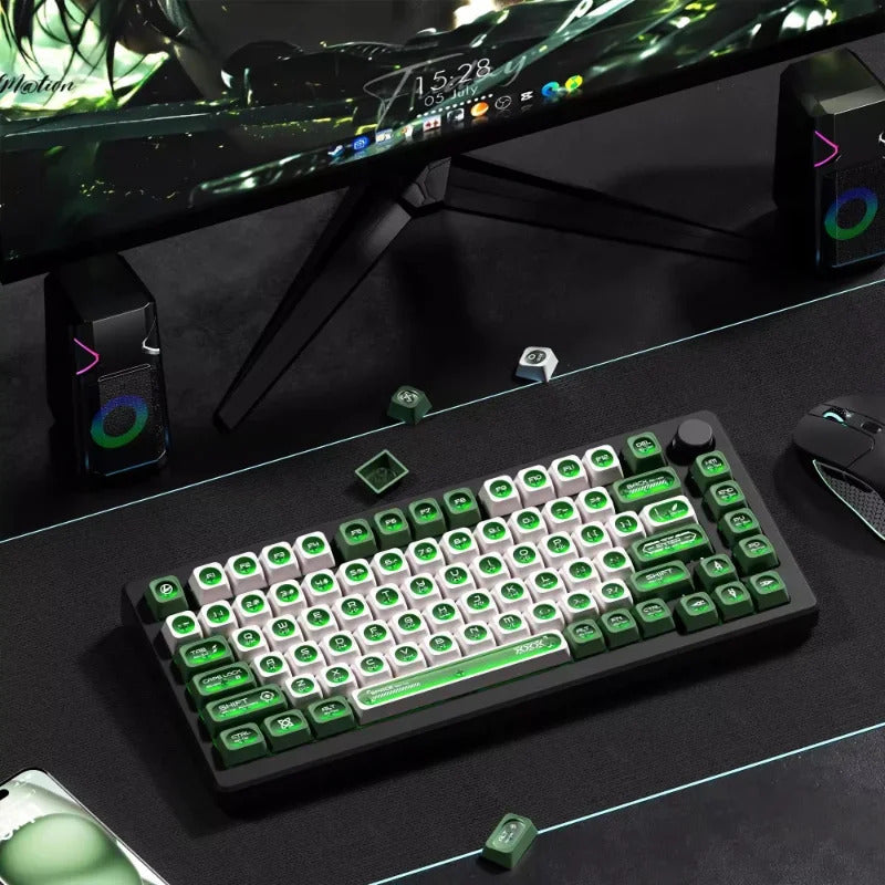 XVX Cats Eye MAX Profile PBT Shine-through Keycaps - Green