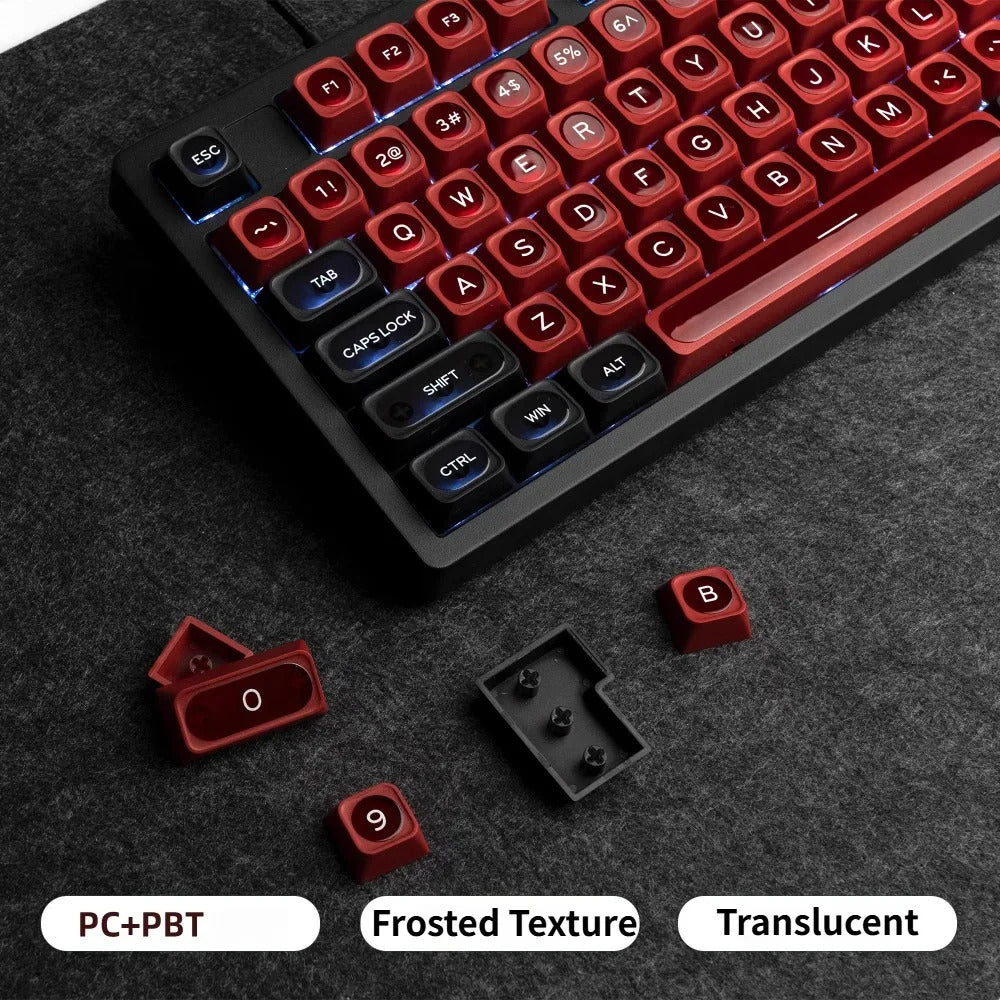 XVX Cats Eye MAX Profile PBT Shine-through Keycaps - Red