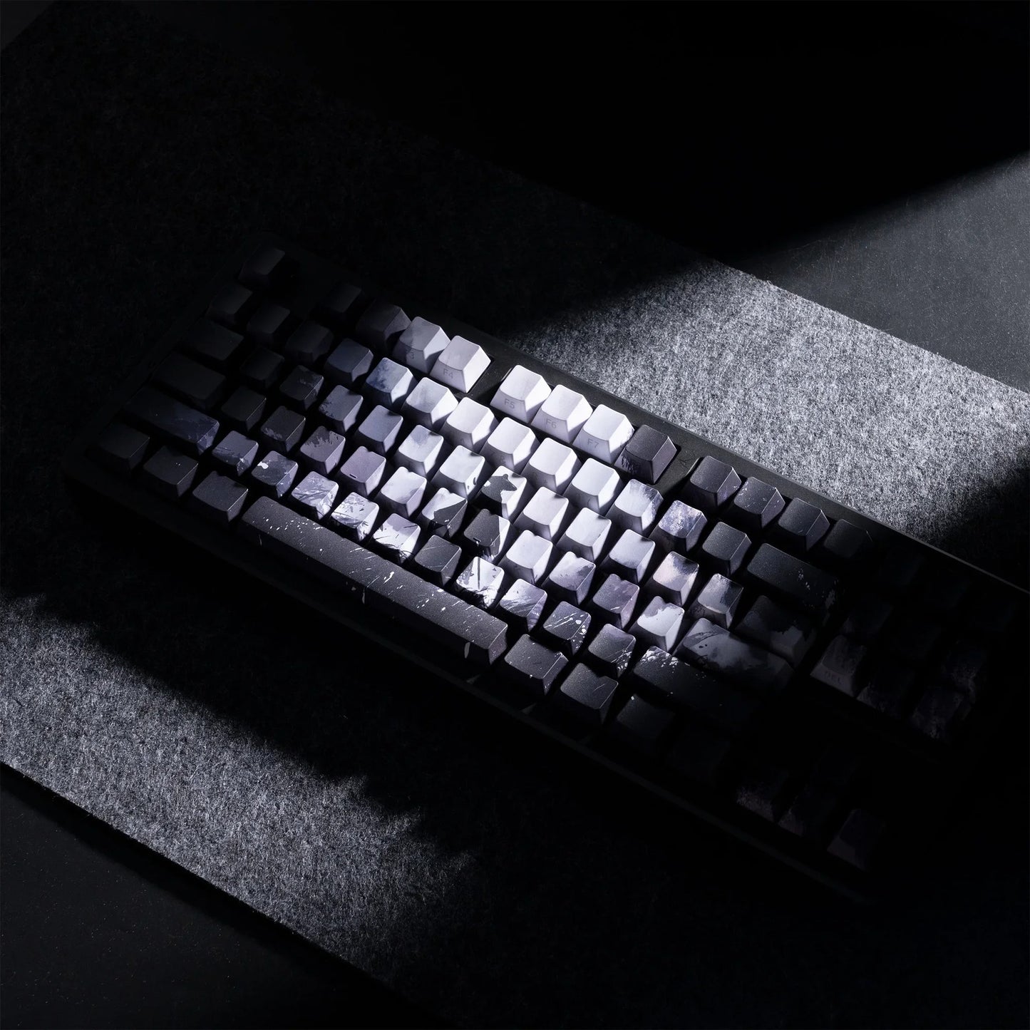 XVX Black Samurai Knight Side Engraved Cherry Doubleshot Keycaps