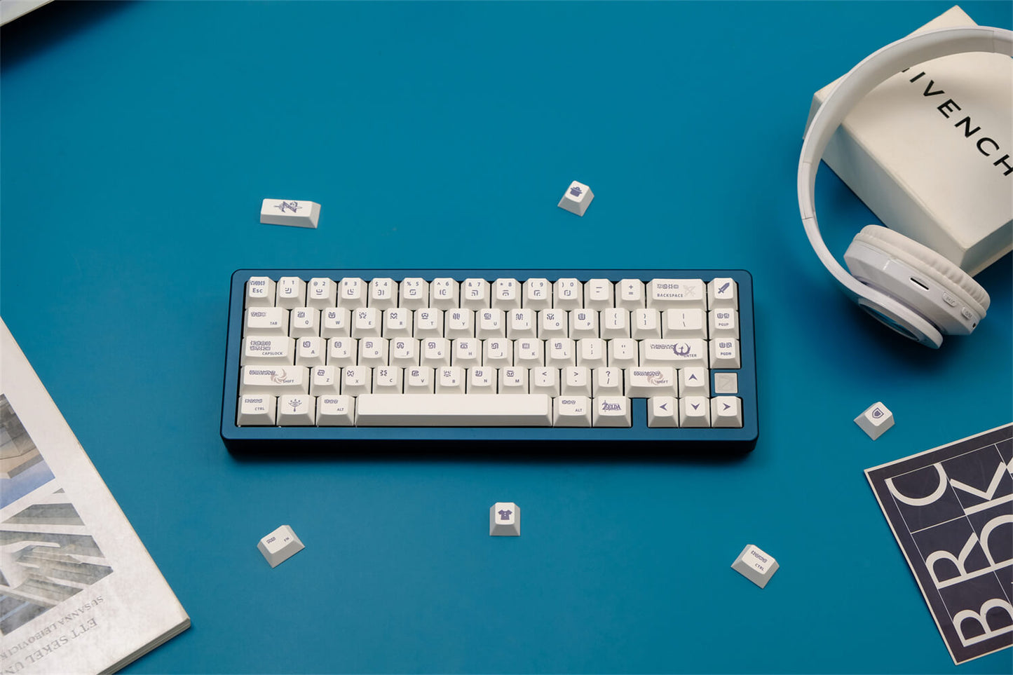 Zelda Purple on White 120+ Keys Cherry Keycaps Set