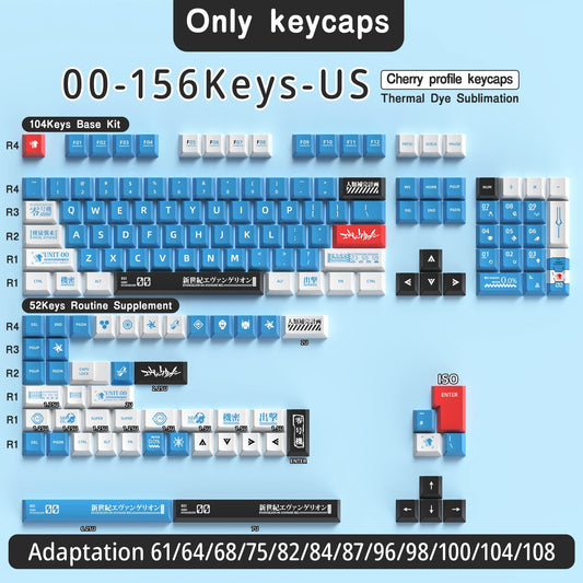 156Keys EVA-00 Keycaps - Cherry Profile - JP