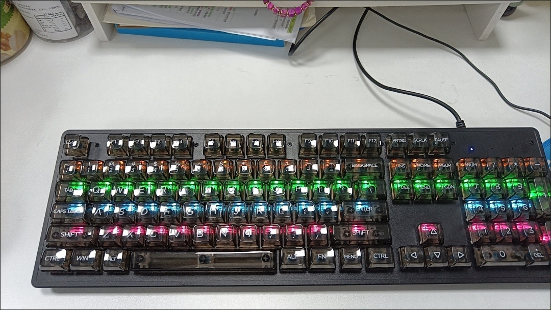 132 Key Transparent/Clear Keycap - Black