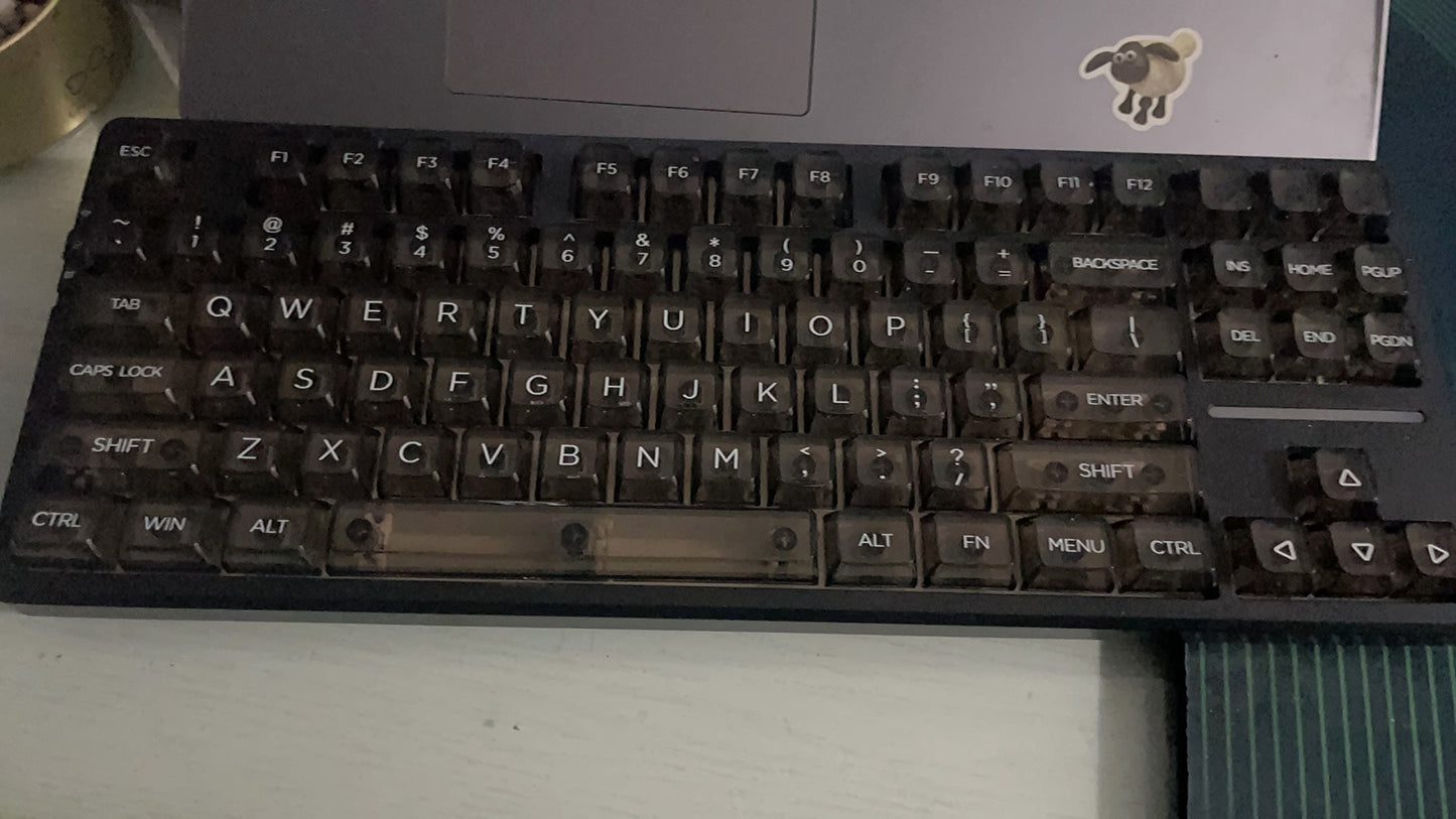 132 Key Transparent/Clear Keycap - Black