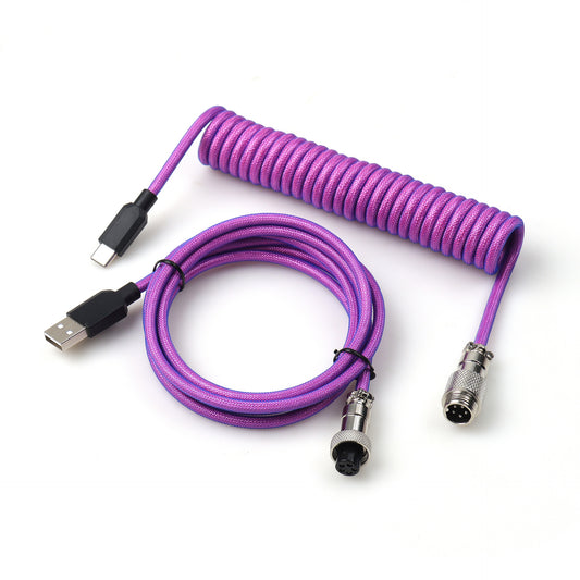 Purple Aviator Coiled Braided Type-C Cable
