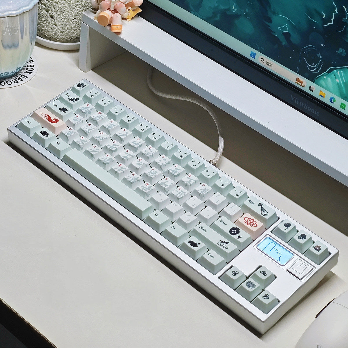 Crimson Brush Cherry Profile 1.7mm PBT 120+ Keys Keycaps Set