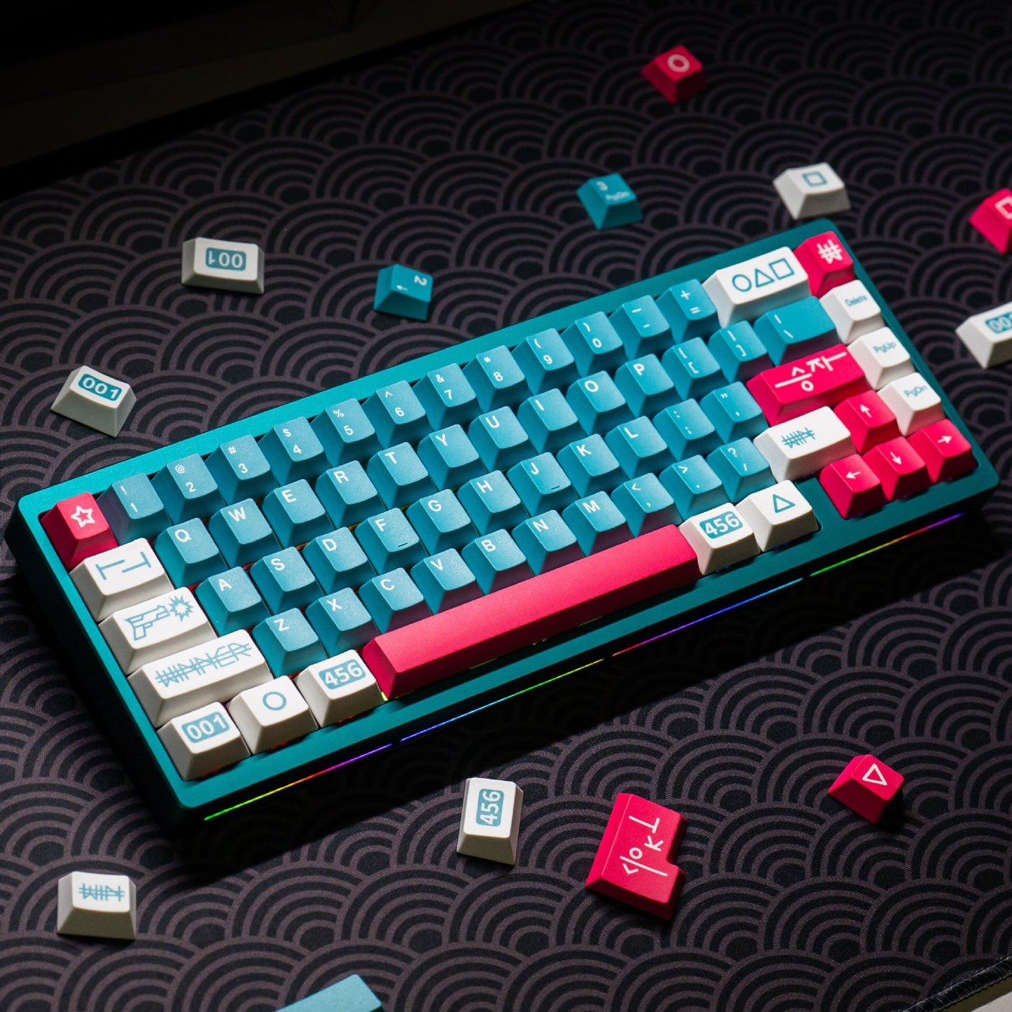 Squid Game Cherry Profile 1.7mm PBT 120+ Keys Keycaps Set