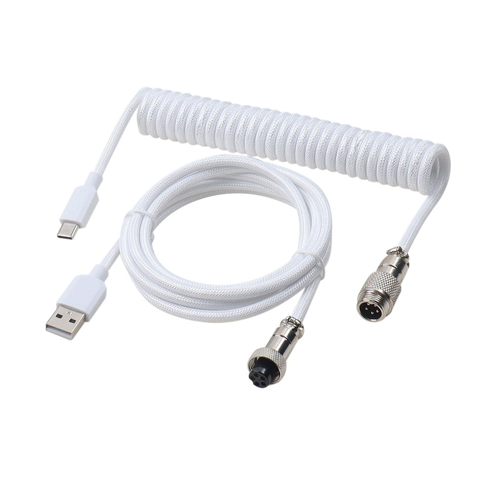 Coiled Aviator Braided Cable - White