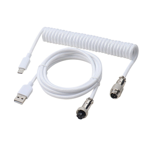 Coiled Aviator Braided Cable - White