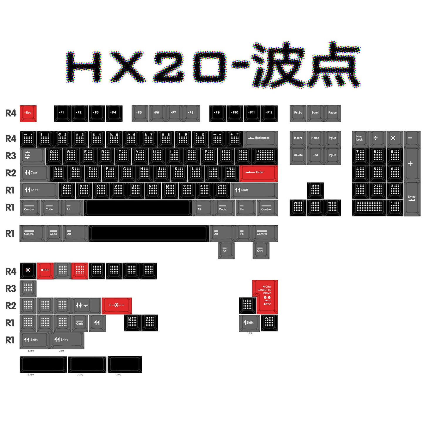 HX-20 Cherry Profile 1.7mm PBT 120+ Keys Keycaps Set