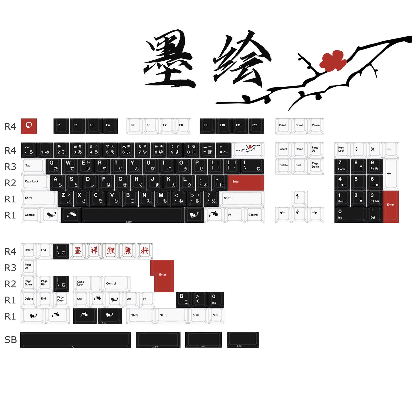 Sumi Cherry Profile 1.7mm PBT 120+ Keys Keycaps Set