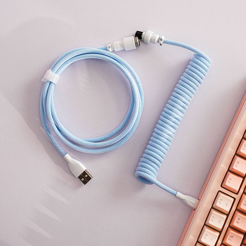 Sky Blue Aviator Coiled Braided Type-C Cable