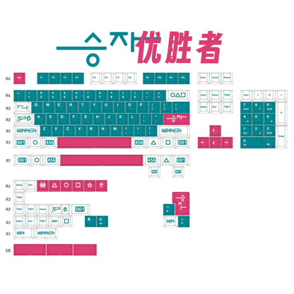 Squid Game Cherry Profile 1.7mm PBT 120+ Keys Keycaps Set