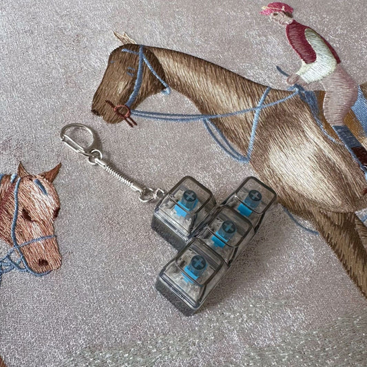 Transparent Switch Tester Fidget Keychain with Switch - 4 Key with LED