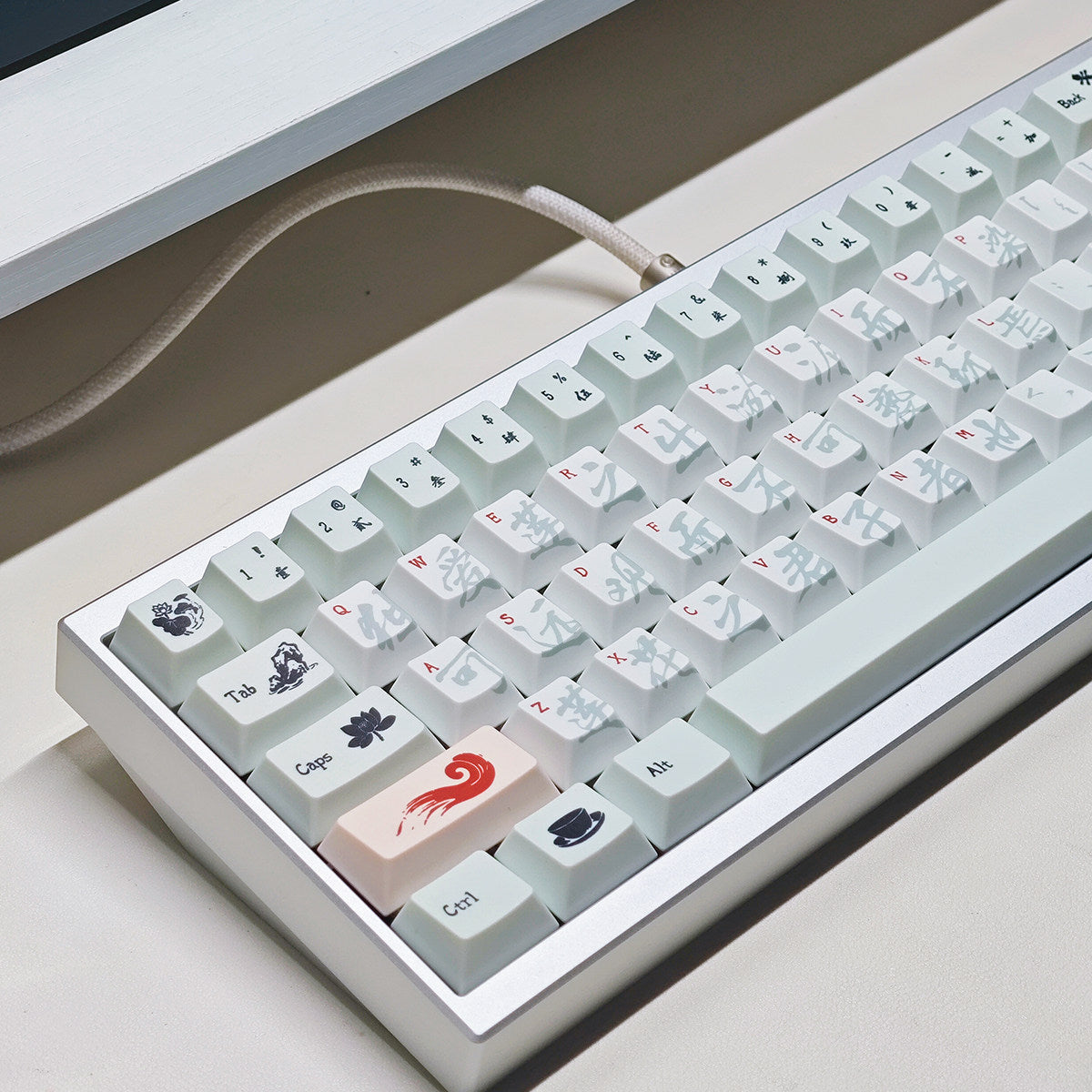 Crimson Brush Cherry Profile 1.7mm PBT 120+ Keys Keycaps Set