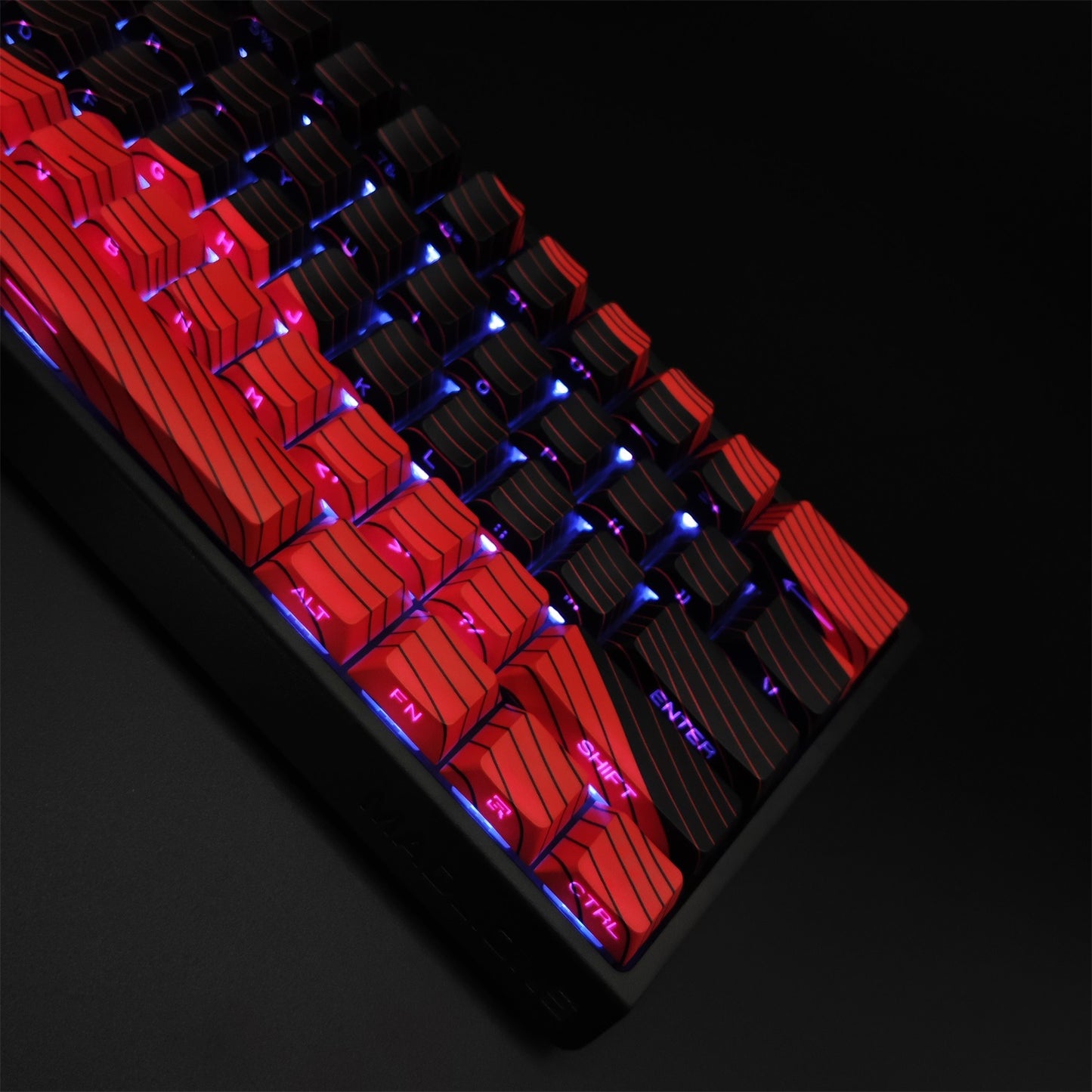 Red Wave Topographic PBT 120+  Keycaps Set