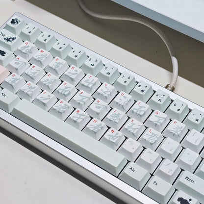 Crimson Brush Cherry Profile 1.7mm PBT 120+ Keys Keycaps Set