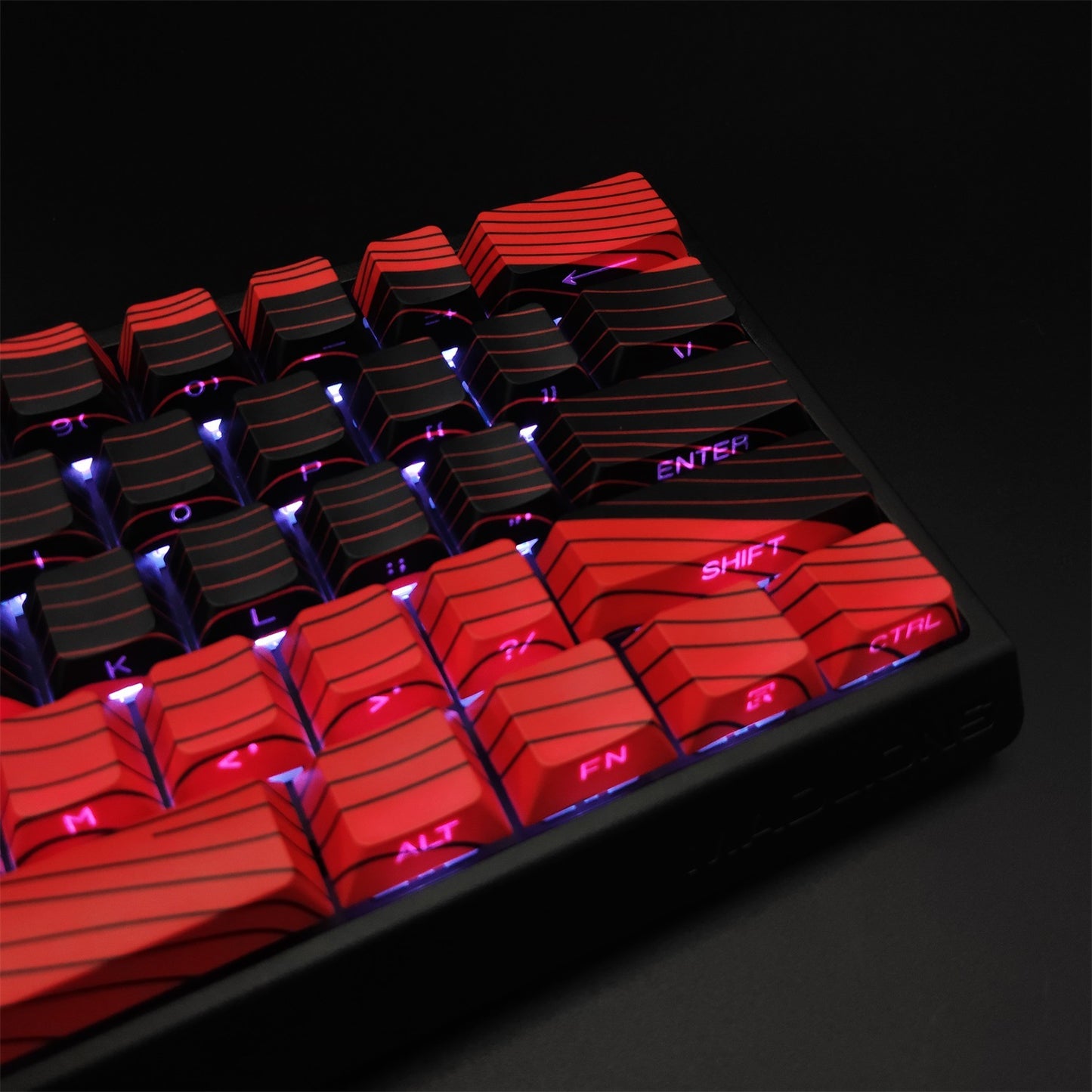Red Wave Topographic PBT 120+  Keycaps Set
