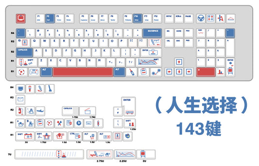 Career Cherry Profile 1.7mm PBT 120+ Keys Keycaps Set