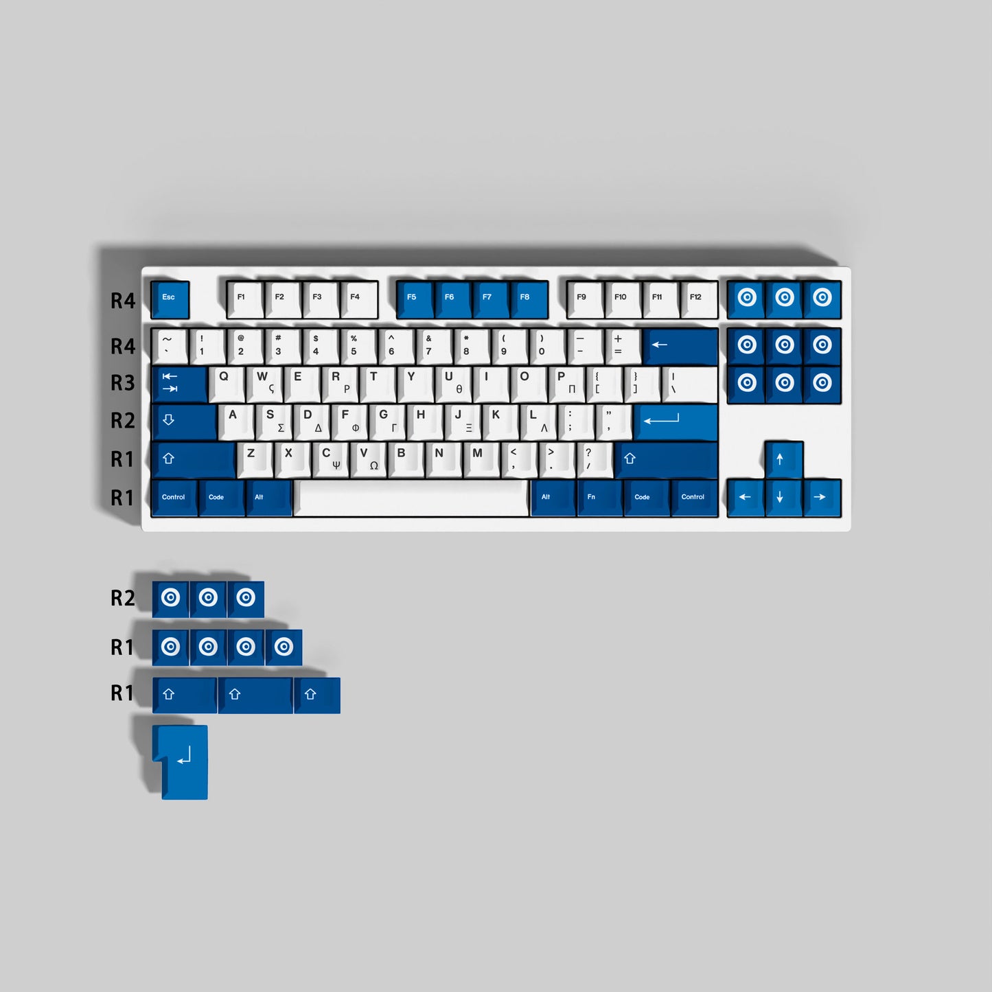 Blue Odyssey Cherry Profile 1.7mm PBT 120+ Keys Keycaps Set