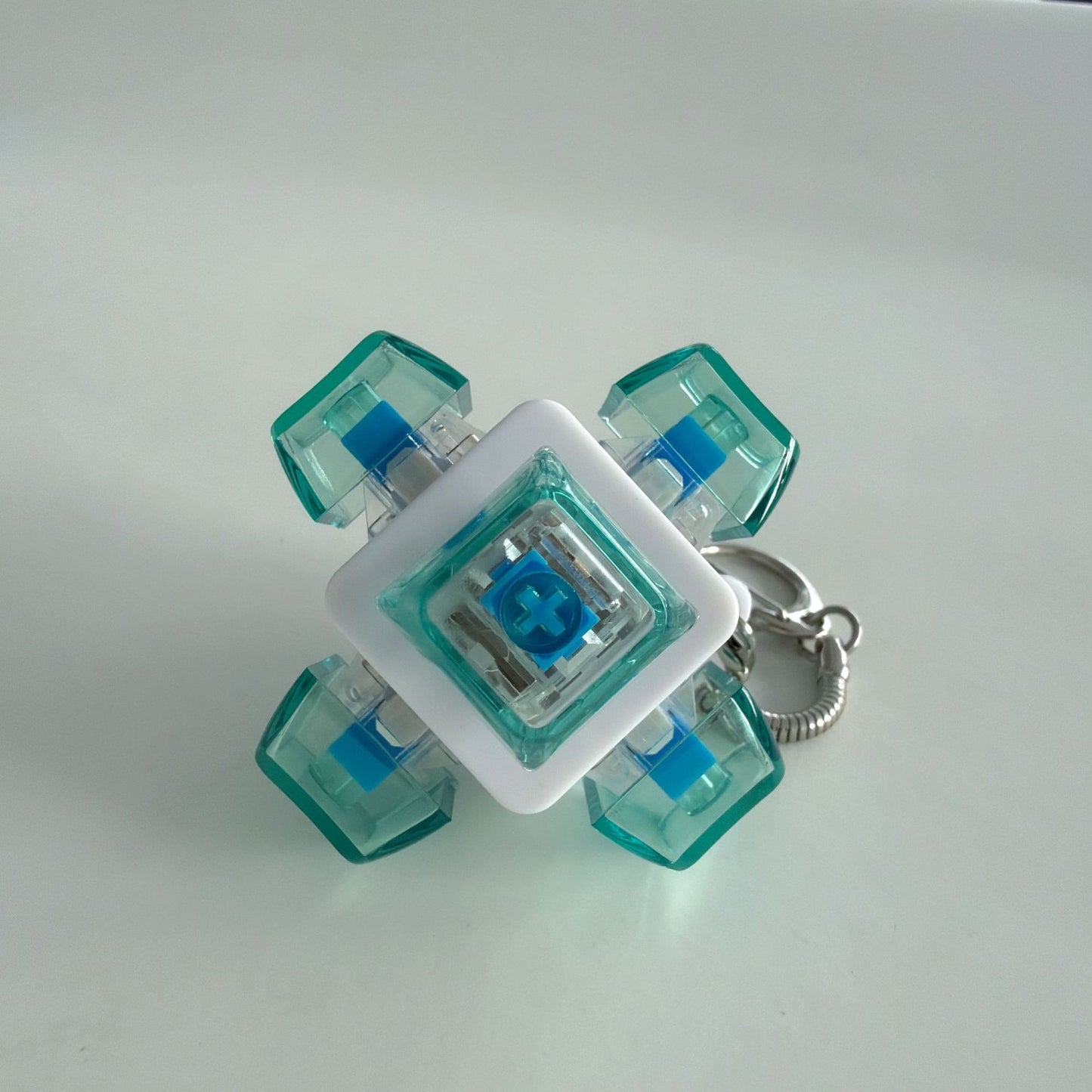 Cube Fidget Keychain with Mechanical Switch - 6 Key