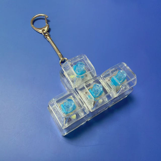 Transparent Switch Tester Fidget Keychain with Switch - 4 Key with LED
