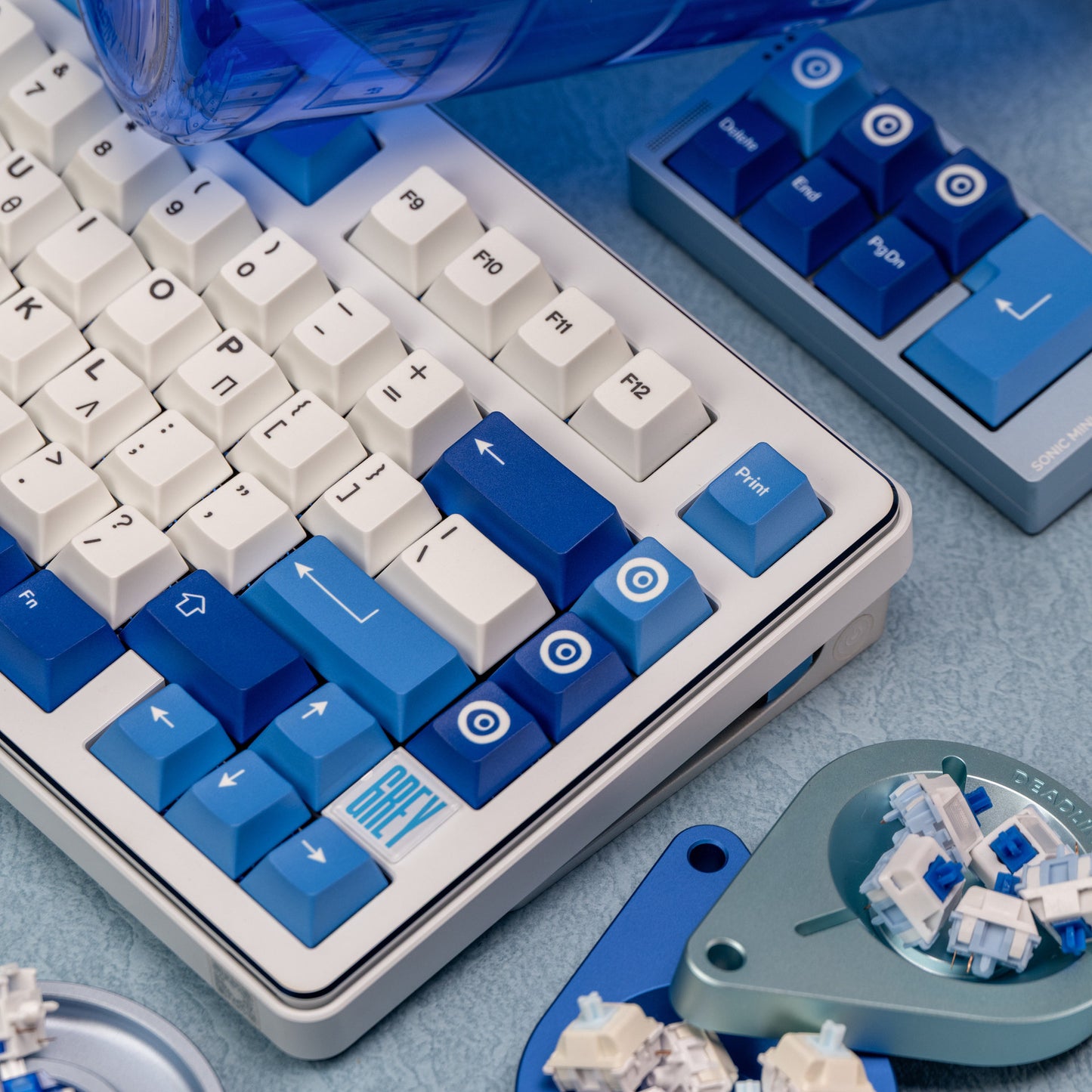 Blue Odyssey Cherry Profile 1.7mm PBT 120+ Keys Keycaps Set
