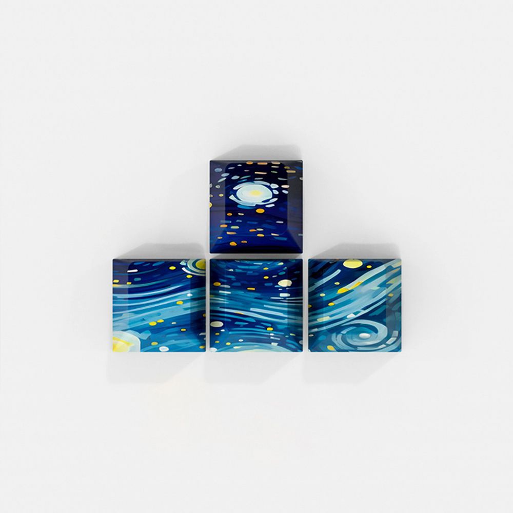 Van Gogh Cherry Keycaps Set with Spacebar Arrows - Set of 8 Keys