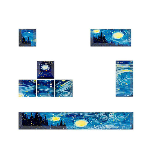 Van Gogh Cherry Keycaps Set with Spacebar Arrows - Set of 8 Keys