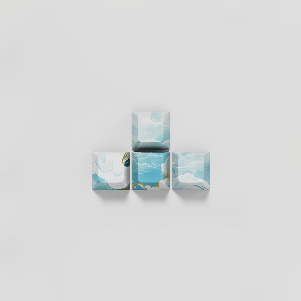 Ocean Flow Cherry Keycaps Set with Spacebar Arrows - Set of 8 Keys
