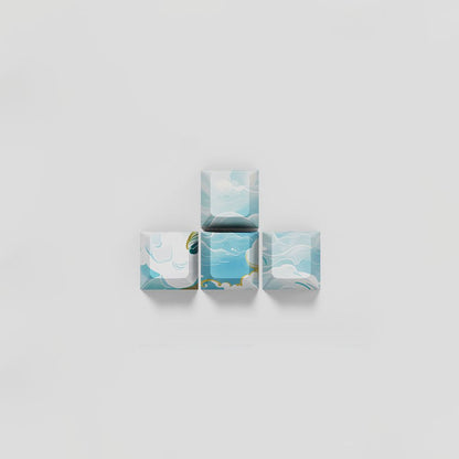 Ocean Flow Cherry Keycaps Set with Spacebar Arrows - Set of 8 Keys
