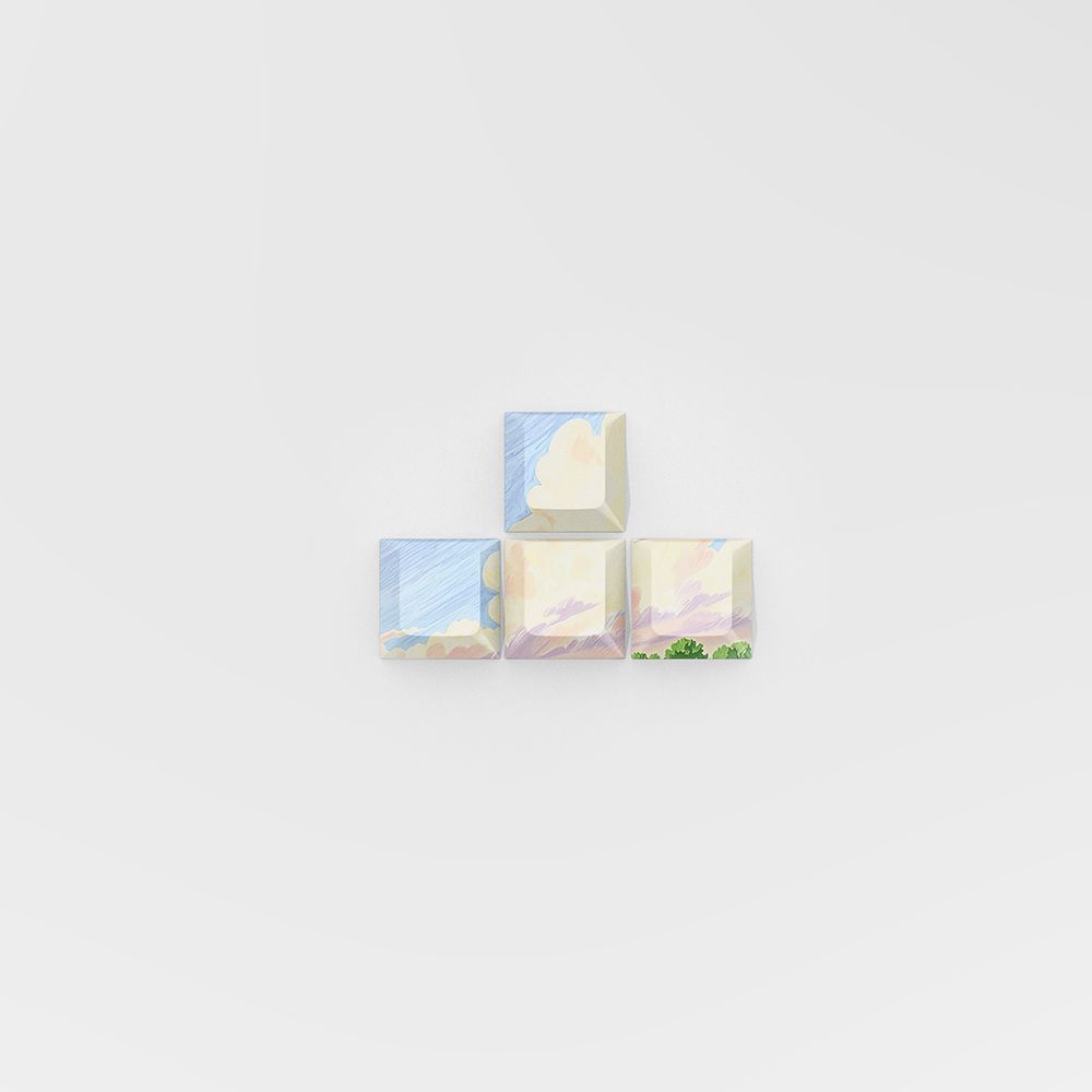 Serene Fields Cherry Keycaps Set with Spacebar Arrows - Set of 8 Keys