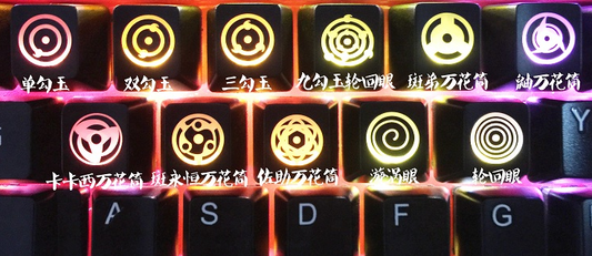 Naruto Themed Shinethrough R4 ABS Keycaps - Set of II Keys