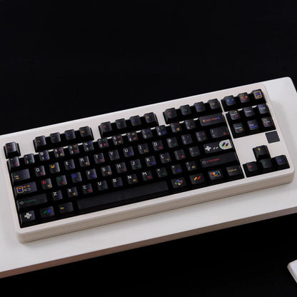 Super Nintendo Retro Transparent UV PC Keycaps Set -Dark