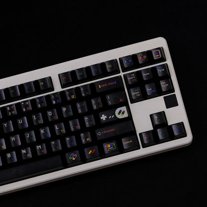 Super Nintendo Retro Transparent UV PC Keycaps Set -Dark