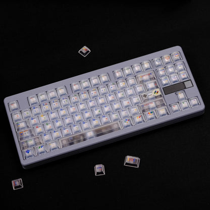 Super Nintendo Retro Transparent UV PC Keycaps Set - Clear