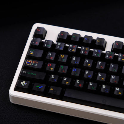 Super Nintendo Retro Transparent UV PC Keycaps Set -Dark