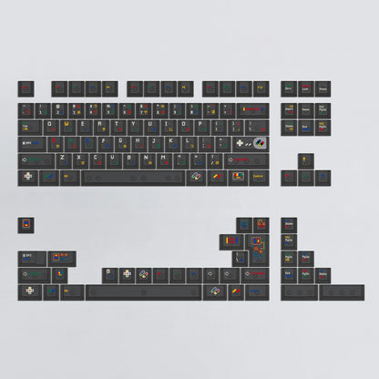 Super Nintendo Retro Transparent UV PC Keycaps Set -Dark