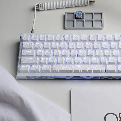 Shinethrough Topographic Top Legends PBT Keycaps Set