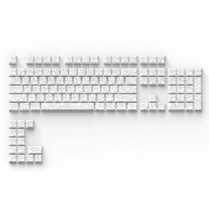 Shinethrough Topographic Top Legends PBT Keycaps Set