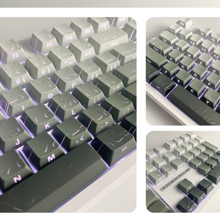 Gray Gradient Contour Keycaps Gray Gradient Shinethrough Topographic 130 Keys Keycaps Set – FancyKeebs