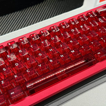 Red Transparent PC Cherry Profile 120+ Keys Keycaps Set