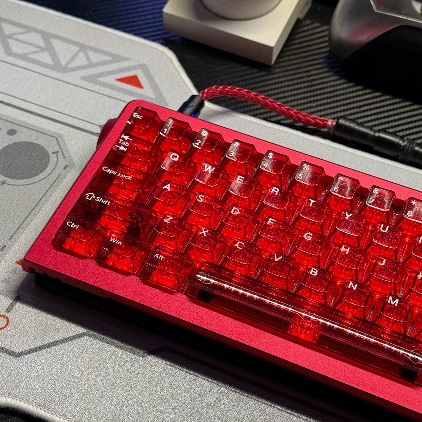 Red Transparent Keycaps Cherry Profile
