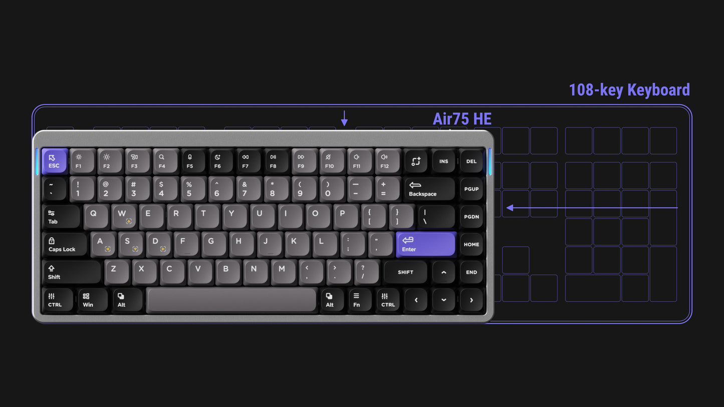 NuPhy Air75 HE  Magnetic Switch Gaming Keyboard