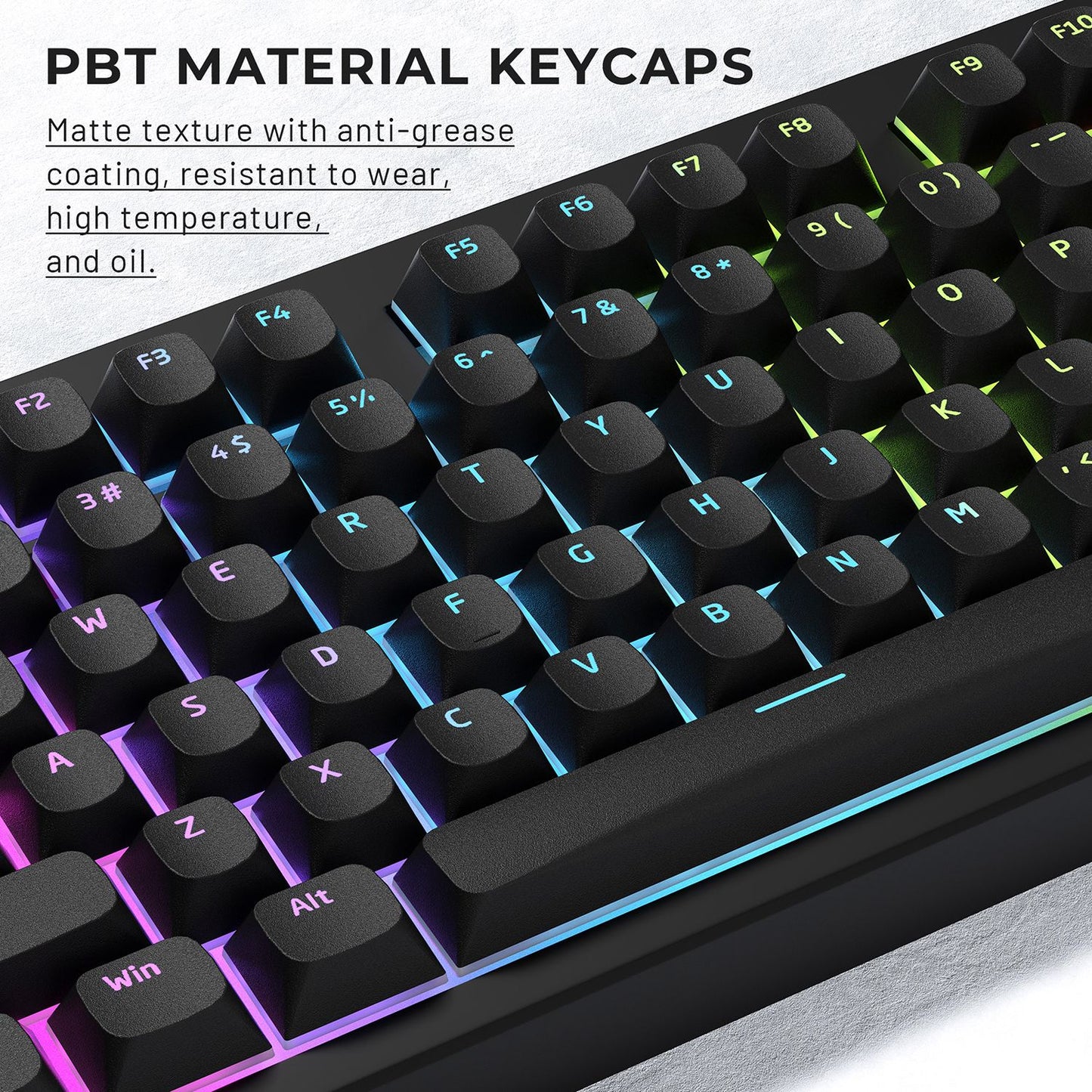 XVX Shinethrough Semi Pudding Double Shot Keycaps - 118 Key - Black
