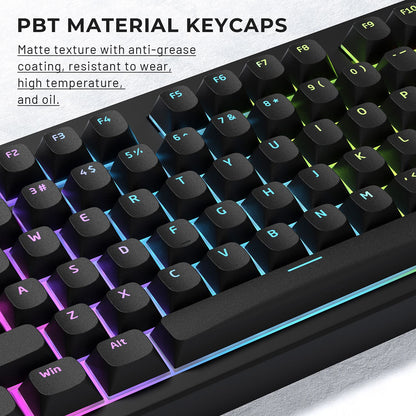 XVX Shinethrough Semi Pudding Double Shot Keycaps - 118 Key - Black