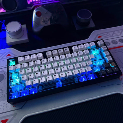 Blue Transparent Keycaps - Set of 26 Keys