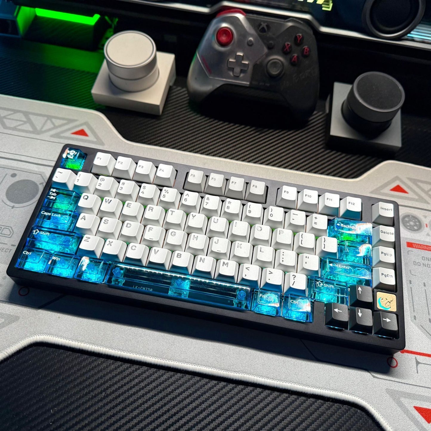 Blue Transparent Keycaps - Set of 26 Keys